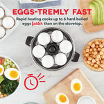 Load image into Gallery viewer, Rapid Egg Cooker - Boiler, Poacher &amp; Steamer - Includes Measuring &amp; Recipe Guide - Dishwasher Safe - Holds 7 Eggs, Black
