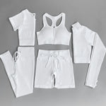 Load image into Gallery viewer, 2/3/5PC Women's tracksuit Seamless Yoga Set Workout Sportswear Gym Clothing Drawstring High Waist  Leggings Fitness Sports Suits
