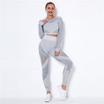 Load image into Gallery viewer, Hollow Out Seamless Yoga Set Sport Outfits Women Black Two 2 Piece Crop Top Bra Leggings Workout Gym suit Fitness Sport Sets
