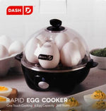 Load image into Gallery viewer, Rapid Egg Cooker - Boiler, Poacher &amp; Steamer - Includes Measuring &amp; Recipe Guide - Dishwasher Safe - Holds 7 Eggs, Black
