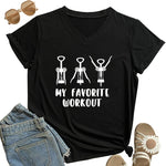 Load image into Gallery viewer, My Favorite Workout Print Tshirt Spring Short Sleeves Women
