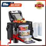 Load image into Gallery viewer, Meal Prep Lunch Bag/Box for Men, Women + 3 Large Food Containers 45 Oz.+ 2 Big
