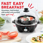 Load image into Gallery viewer, Rapid Egg Cooker - Boiler, Poacher &amp; Steamer - Includes Measuring &amp; Recipe Guide - Dishwasher Safe - Holds 7 Eggs, Black
