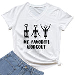 Load image into Gallery viewer, My Favorite Workout Print Tshirt Spring Short Sleeves Women
