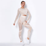 Load image into Gallery viewer, Hollow Out Seamless Yoga Set Sport Outfits Women Black Two 2 Piece Crop Top Bra Leggings Workout Gym suit Fitness Sport Sets
