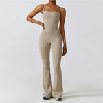 Load image into Gallery viewer, Bell Bottoms Gym Set Women One-piece Yoga Suit Sports Jumpsuit Women Fitness Rompers Stretch Workout Flare Leggings Bodysuits
