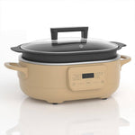 Load image into Gallery viewer, 6 QT Brown Sugar Color Programmable Slow Cooker with Detachable Pot
