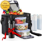 Load image into Gallery viewer, Meal Prep Lunch Bag/Box for Men, Women + 3 Large Food Containers 45 Oz.+ 2 Big
