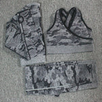 Load image into Gallery viewer, 2PCS Camouflage Camo Yoga Set Sports Wear For Women Gym Fitness Clothing Booty Yoga Leggings + Sport Bra GYM Sport Suit Femme
