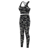 Load image into Gallery viewer, Women Camouflage Printed Sports Suit Fitness Workout Summer Clothes
