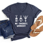 Load image into Gallery viewer, My Favorite Workout Print Tshirt Spring Short Sleeves Women
