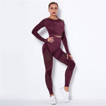 Load image into Gallery viewer, Hollow Out Seamless Yoga Set Sport Outfits Women Black Two 2 Piece Crop Top Bra Leggings Workout Gym suit Fitness Sport Sets
