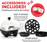 Load image into Gallery viewer, Rapid Egg Cooker - Boiler, Poacher &amp; Steamer - Includes Measuring &amp; Recipe Guide - Dishwasher Safe - Holds 7 Eggs, Black
