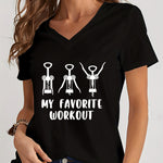 Load image into Gallery viewer, My Favorite Workout Print Tshirt Spring Short Sleeves Women
