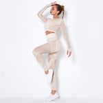 Load image into Gallery viewer, Hollow Out Seamless Yoga Set Sport Outfits Women Black Two 2 Piece Crop Top Bra Leggings Workout Gym suit Fitness Sport Sets
