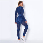 Load image into Gallery viewer, Hollow Out Seamless Yoga Set Sport Outfits Women Black Two 2 Piece Crop Top Bra Leggings Workout Gym suit Fitness Sport Sets
