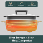 Load image into Gallery viewer, 6 QT Brown Sugar Color Programmable Slow Cooker with Detachable Pot
