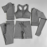 Load image into Gallery viewer, 2/3/5PC Women's tracksuit Seamless Yoga Set Workout Sportswear Gym Clothing Drawstring High Waist  Leggings Fitness Sports Suits
