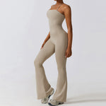 Load image into Gallery viewer, Bell Bottoms Gym Set Women One-piece Yoga Suit Sports Jumpsuit Women Fitness Rompers Stretch Workout Flare Leggings Bodysuits
