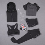Load image into Gallery viewer, 5 PCS Women Yoga Set for Running T-Shirt Tops Sports Bra Vest Fitness Pants Short sleeve Shorts Pant Gym Workout Sports Suit Set
