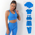 Load image into Gallery viewer, 2/3/5PC Women's tracksuit Seamless Yoga Set Workout Sportswear Gym Clothing Drawstring High Waist  Leggings Fitness Sports Suits
