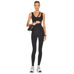 Load image into Gallery viewer, Sexy V-Back  Yoga Sets Women Sleeveless Sports Suits Overalls Workout Outfits Fitness Clothing Jumpsuits deportivo mujer Gym
