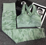 Load image into Gallery viewer, 2PCS Camouflage Camo Yoga Set Sports Wear For Women Gym Fitness Clothing Booty Yoga Leggings + Sport Bra GYM Sport Suit Femme
