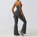 Load image into Gallery viewer, Bell Bottoms Gym Set Women One-piece Yoga Suit Sports Jumpsuit Women Fitness Rompers Stretch Workout Flare Leggings Bodysuits
