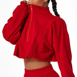 Load image into Gallery viewer, Loose Fashion Long Sleeve Sports Sweater Stand Collar Zipper Top Gym Training Leisure Outdoor Sweater
