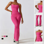 Load image into Gallery viewer, Bell Bottoms Gym Set Women One-piece Yoga Suit Sports Jumpsuit Women Fitness Rompers Stretch Workout Flare Leggings Bodysuits
