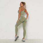 Load image into Gallery viewer, Seamless Women Gym Set Long Sleeve Top High Waist Belly Control Sport Leggings Gym Clothes Seamless Sport Suit Sexy Booty Girls
