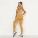 Load image into Gallery viewer, Seamless Women Gym Set Long Sleeve Top High Waist Belly Control Sport Leggings Gym Clothes Seamless Sport Suit Sexy Booty Girls
