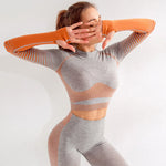 Load image into Gallery viewer, Sport Set Women Seamless Yoga Set Women Gym Clothes Long Sleeve Ombre Legging set High Waisted Winter Gym Wear Tight Yoga Suit
