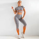 Load image into Gallery viewer, Sport Set Women Seamless Yoga Set Women Gym Clothes Long Sleeve Ombre Legging set High Waisted Winter Gym Wear Tight Yoga Suit
