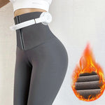 Load image into Gallery viewer, Solid High Wait Warm Leggings Women Breasted Sports Gym Girl Leggins Mujer Jogging Workout Casual Push Up Legging Fitness

