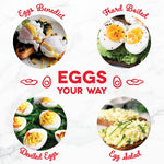 Load image into Gallery viewer, Rapid Egg Cooker - Boiler, Poacher &amp; Steamer - Includes Measuring &amp; Recipe Guide - Dishwasher Safe - Holds 7 Eggs, Black
