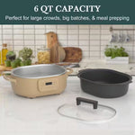 Load image into Gallery viewer, 6 QT Brown Sugar Color Programmable Slow Cooker with Detachable Pot
